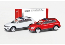Herpa 013109-002 - H0 - VW Tiguan - rot/weiß (2 Stück) - Bausatz